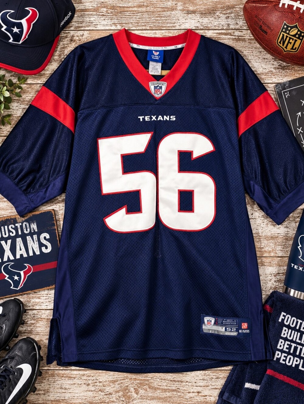 Reebok Onfield Houston Texans Navy Blue Brian Cushing 56 Football Jersey. XL